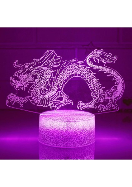 3D Ejderha Gece Işığı Lambası Illusion 7 Renk Değiştirme Dokunmatik Anahtarı Masa Masa Dekorasyon Lambaları Akrilik Düz Abs Taban USB Kablosu Oyuncak ile Hediye (Yurt Dışından) fiyatları