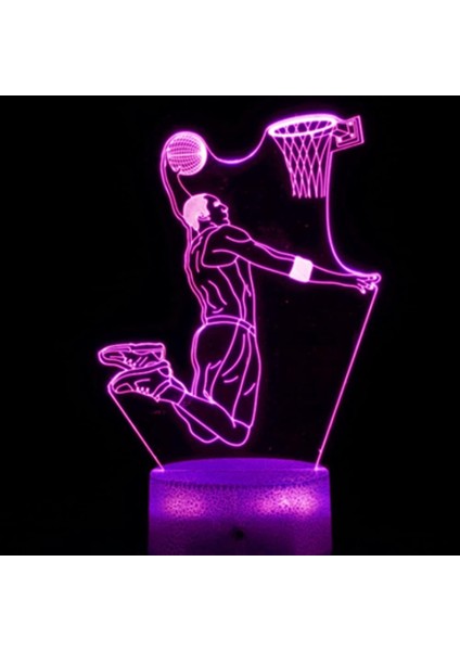 3D Basketbol Oyuncusu Gece Işığı Lambası Illusion 7 Renk Değiştirme Dokunmatik Anahtarı Masa Danışma Dekorasyon Lambaları Akrilik Düz Abs Taban USB Kablosu Oyuncak ile Hediye (Yurt Dışından) fiyatları