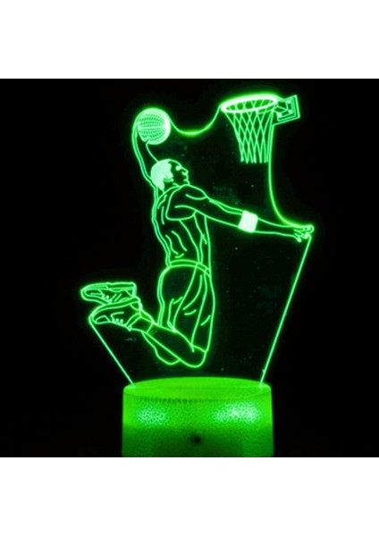 3D Basketbol Oyuncusu Gece Işığı Lambası Illusion 7 Renk Değiştirme Dokunmatik Anahtarı Masa Danışma Dekorasyon Lambaları Akrilik Düz Abs Taban USB Kablosu Oyuncak ile Hediye (Yurt Dışından) modelleri