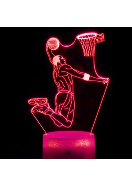 3D Basketbol Oyuncusu Gece Işığı Lambası Illusion 7 Renk Değiştirme Dokunmatik Anahtarı Masa Danışma Dekorasyon Lambaları Akrilik Düz Abs Taban USB Kablosu Oyuncak ile Hediye (Yurt Dışından) fırsatları