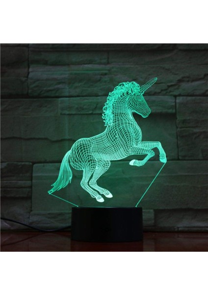 Çocuklar Için Unicorn 3D Gece Lambası, Illusion Lamba Dokunmatik Masa Masa LED Lamba USB Kablosu ile 7 Renk Değiştirme, Erkekler ve Kızlar Için Tatil Doğum Günü Yılbaşı Hediyeleri (Yurt Dışından) fırsatları