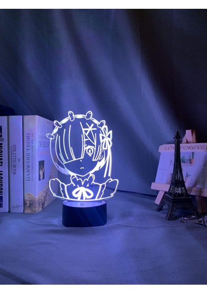 Anime Rem Re Sıfır Şekil Gece Lambası LED Dokunmatik Sensör Renk Değiştirme Bebek Gece Lambası Yatak Odası Dekoru Için Masa 3D Lamba Manga Hediye (Yurt Dışından)