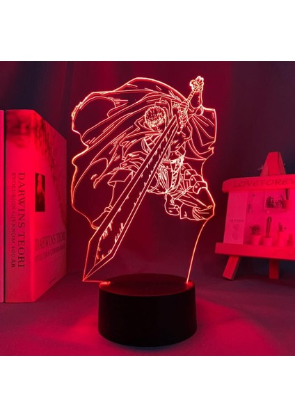 Lmlyoo Anime Berserk Guts Hayranları Için 3D Nightlight 16 Renk Dekor Illusion Uzaktan Kumandalı LED Lamba, Manga Berserk Guts Şekil Noel Gifttoys Çocuklar/erkekler (Yurt Dışından)