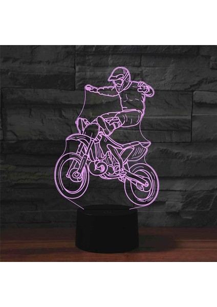 Çocuklar Için 3D Gece Lambası, 3D Motosiklet Oyunculuğu Illüzyon Gece Lambası, Zamanlama Uzaktan Kumandalı Dekor Lambası Yeni Yıl Tatili Çocuklar Için Noel Doğum Günü Hediyeleri Ço (Yurt Dışından)