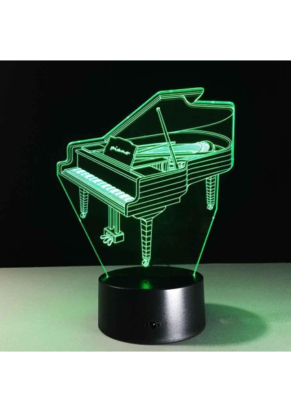 3D Piyano Şekillendirici Gece Lambası LED Masa Lambası Optik Illüzyon Lambası Çocuk Odası Dekorasyonu 16 Renk Uzaktan Kumanda Dokunmatik Anahtar, Kız Erkek Noel Yeni Yıl Doğum Günü (Yurt Dışından)