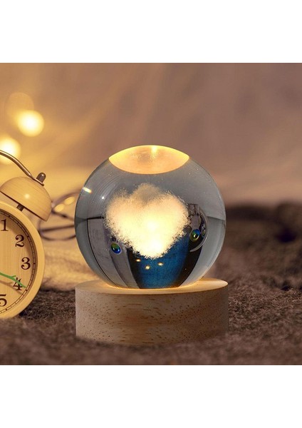 Çocuklar Için Kristal Gece Lambası - Ahşap Standlı Parlayan Kristal Küre, Çocuklar Için Küçük Cam Top Gece Lambası Oda Dekoru Doğum Günü Noel Mezuniyet Hediyeleri (Yurt Dışından) modelleri