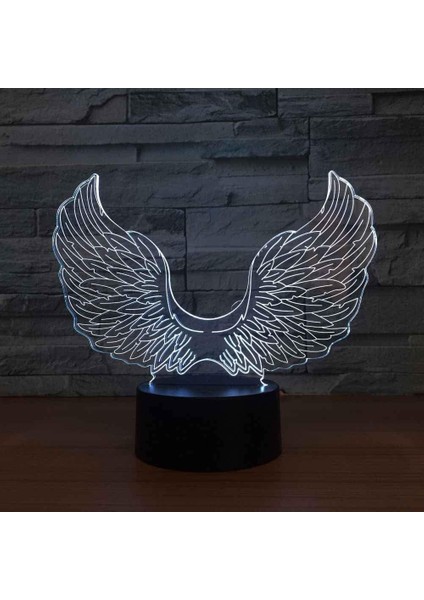 Çocuklar Için LED Gece Lambası, 3D Illüzyon Lambası Kanat Şekli Kısılabilir LED Gece Lambası Başucu Lambası 16 Renk Değiştiren, Uzaktan Kumandalı, Çocuklar Için Kız Erkek Doğum Gün (Yurt Dışından) modelleri