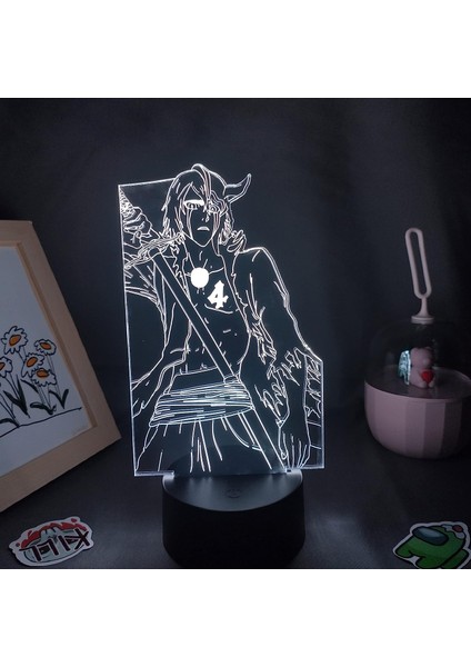 Bleaoh Anime 3D Erkek Için Gece Lambası 16 Renkler Kız Odası Dekor Illusion LED Lamba USB Manga Grimmjow Jaegerjaquez Şekil Uygun Çocuklar Hayranlar Noel Hediyeleri (Siyah Lamba) (Yurt Dışından)