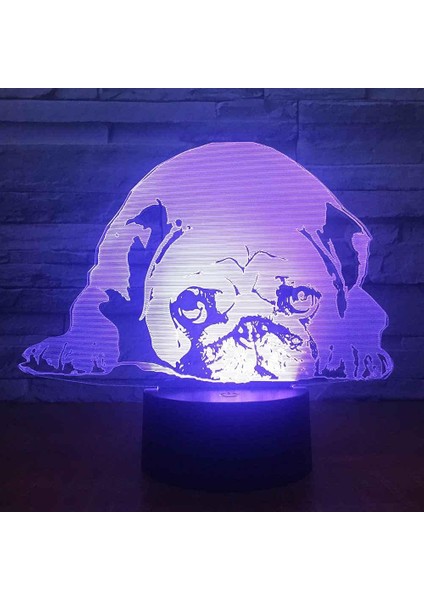 Lamba 3D LED Hayvan Köpek Desen Gece Lambası, Komidin 16 Renk Değiştirme Atmosfer Lambası Çocuklar Için USB Kablosu ile Yatak Odası Dekorasyonu Noel Doğum Günü Hediyesi (Yurt Dışından)