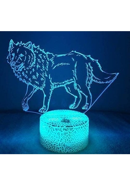 3D Kurt Gece Işığı Lambası Illusion 7 Renk Değiştirme Dokunmatik Anahtar Masa Masa Dekorasyon Lambaları Akrilik Düz Abs Taban USB Kablosu Doğum Günü Hediyesi Oyuncaklar (Yurt Dışından) fiyatları