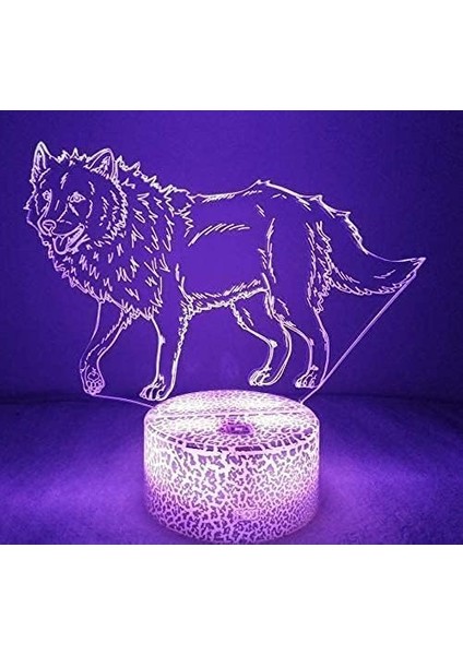 3D Kurt Gece Işığı Lambası Illusion 7 Renk Değiştirme Dokunmatik Anahtar Masa Masa Dekorasyon Lambaları Akrilik Düz Abs Taban USB Kablosu Doğum Günü Hediyesi Oyuncaklar (Yurt Dışından) modelleri