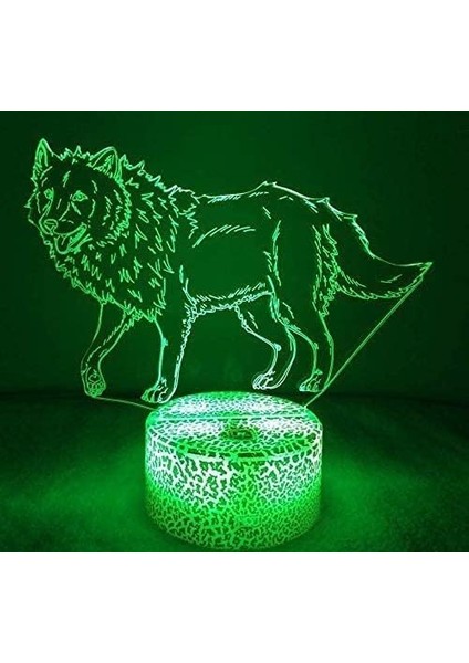 3D Kurt Gece Işığı Lambası Illusion 7 Renk Değiştirme Dokunmatik Anahtar Masa Masa Dekorasyon Lambaları Akrilik Düz Abs Taban USB Kablosu Doğum Günü Hediyesi Oyuncaklar (Yurt Dışından) fırsatları