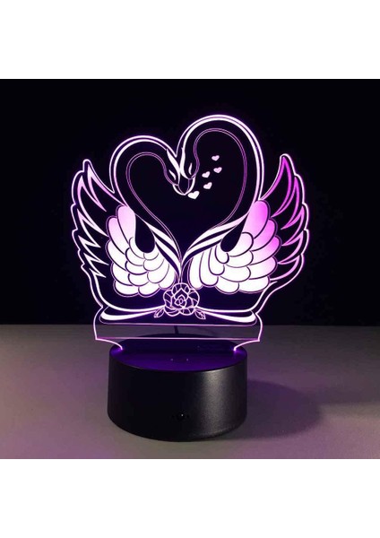 Çocuklar Gece Lambası Kuğu 3D Optik LED Illusion Lambası USB Uzaktan Kumanda ile 16 Renk Değiştirme Doğum Günü Xmas Yeni Yıl Hediye Fikri Erkek Kız Çocuklar Için (Yurt Dışından) fırsatları