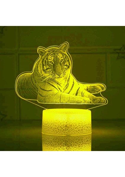 3D Aslan Kaplan Gece Lambası LED Dokunmatik Anahtar Dekor Masa Masası Optik Illüzyon Lambaları 7 Renk Değiştiren Işıklar LED Masa Lambası Noel Ev Aşk Doğum Günü Çocuklar Çocuklar D (Yurt Dışından)