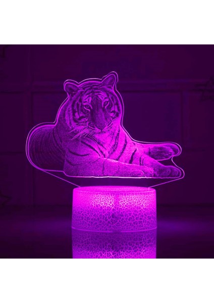 3D Aslan Kaplan Gece Lambası LED Dokunmatik Anahtar Dekor Masa Masası Optik Illüzyon Lambaları 7 Renk Değiştiren Işıklar LED Masa Lambası Noel Ev Aşk Doğum Günü Çocuklar Çocuklar D (Yurt Dışından) fiyatları