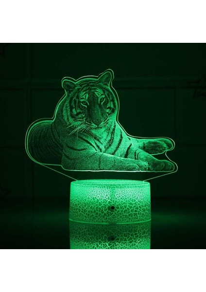3D Aslan Kaplan Gece Lambası LED Dokunmatik Anahtar Dekor Masa Masası Optik Illüzyon Lambaları 7 Renk Değiştiren Işıklar LED Masa Lambası Noel Ev Aşk Doğum Günü Çocuklar Çocuklar D (Yurt Dışından) modelleri