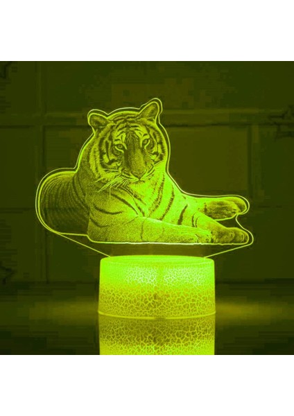 3D Aslan Kaplan Gece Lambası LED Dokunmatik Anahtar Dekor Masa Masası Optik Illüzyon Lambaları 7 Renk Değiştiren Işıklar LED Masa Lambası Noel Ev Aşk Doğum Günü Çocuklar Çocuklar D (Yurt Dışından) fırsatları