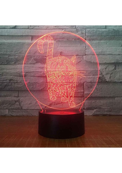 LED Gece Işıkları 3D Illusion Tiger Bak Başucu Masa Lambası 16 Renk Değiştirme Uyku Aydınlatması Yetişkin Erkek Çocuk Oyuncakları Için Akıllı Dokunmatik Düğme ile Yaratıcı Dekorasy (Yurt Dışından)