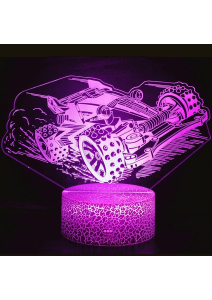 3D Tank Gece Lambası LED Dokunmatik Anahtar Dekor Masa Masası Optik Illüzyon Lambaları 7 Renk Değiştiren Işıklar LED Masa Lambası Noel Ev Aşk Doğum Günü Çocuklar Çocuklar Dekor Oyu (Yurt Dışından)