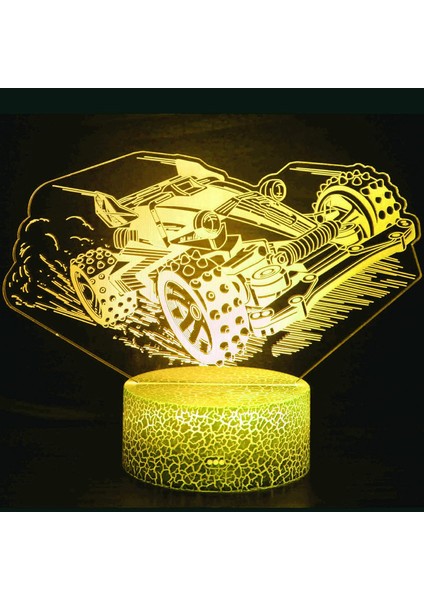 3D Tank Gece Lambası LED Dokunmatik Anahtar Dekor Masa Masası Optik Illüzyon Lambaları 7 Renk Değiştiren Işıklar LED Masa Lambası Noel Ev Aşk Doğum Günü Çocuklar Çocuklar Dekor Oyu (Yurt Dışından)