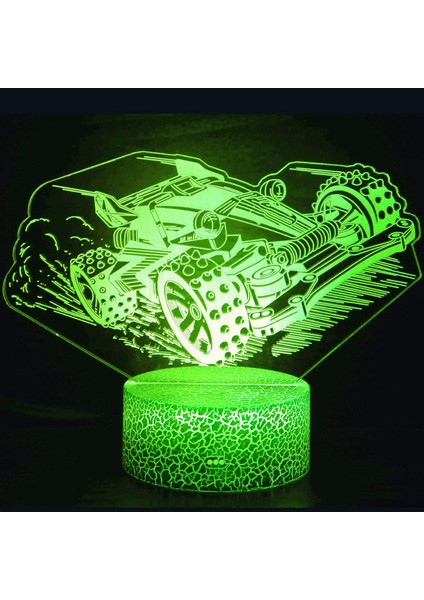 3D Tank Gece Lambası LED Dokunmatik Anahtar Dekor Masa Masası Optik Illüzyon Lambaları 7 Renk Değiştiren Işıklar LED Masa Lambası Noel Ev Aşk Doğum Günü Çocuklar Çocuklar Dekor Oyu (Yurt Dışından)