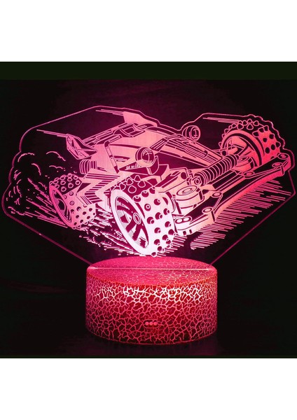 3D Tank Gece Lambası LED Dokunmatik Anahtar Dekor Masa Masası Optik Illüzyon Lambaları 7 Renk Değiştiren Işıklar LED Masa Lambası Noel Ev Aşk Doğum Günü Çocuklar Çocuklar Dekor Oyu (Yurt Dışından)