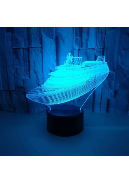 Çocuklar Için 3D Gece Lambası, 3D Yolcu Gemisi Stili Illüzyon Gece Lambası, Zamanlama Uzaktan Kumandalı Dekor Lambası Yeni Yıl Tatili Çocuklar Için Noel Doğum Günü Hediyeleri Çocuk (Yurt Dışından)