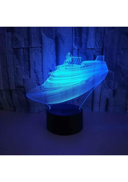 Çocuklar Için 3D Gece Lambası, 3D Yolcu Gemisi Stili Illüzyon Gece Lambası, Zamanlama Uzaktan Kumandalı Dekor Lambası Yeni Yıl Tatili Çocuklar Için Noel Doğum Günü Hediyeleri Çocuk (Yurt Dışından)