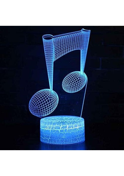 LED Gece Işıkları 3D Illusion Nota Başucu Masa Lambası 16 Renk Değiştirme Uyku Aydınlatması ile Yetişkin Erkek Çocuk Oyuncakları Için Akıllı Dokunmatik Düğme Yaratıcı Dekorasyon Id (Yurt Dışından)