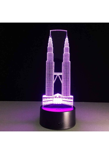 Çocuklar Için 3D Gece Lambası, 3D Ikiz Kuleler Illüzyon Gece Lambası, Zamanlamalı Uzaktan Kumandalı Dekor Lambası Yeni Yıl Tatili Çocuklar Için Noel Doğum Günü Hediyeleri Çocuk Gen (Yurt Dışından)