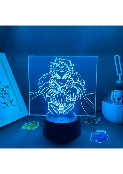 3D Optik Illüzyon Gece Işıkları Anime Figürü Kyojuro Rengoku 3D LED Lamba Arkadaş Için Hediye Yatak Odası Dekor Kimetsu Manga Işık Pxjd (Yurt Dışından) indirimleri