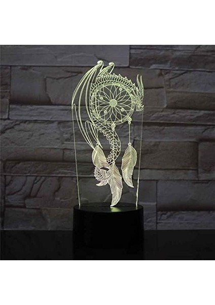 Çocuklar Için Dreamcatcher Lamba 3D Gece Lambası, 16 Renk Değiştirme ve Uzaktan Kumandalı 3D Illusion Lamba, Erkek ve Kız Çocuklar Için Doğum Günü Hediyesi (Yurt Dışından)