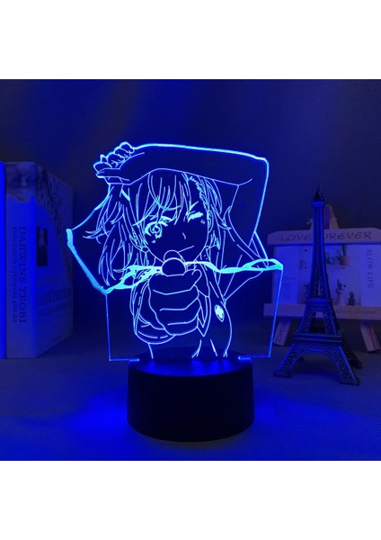 Belirli Bir Bilimsel Railgun Anime 3D Erkek Için Gece Lambası 16 Renk Kız Odası Dekoru Illusion LED Lamba USB Manga Misaka Mikoto Şekil Uygun Çocuklar Hayranlar Yılbaşı Hediyeleri (Yurt Dışından)