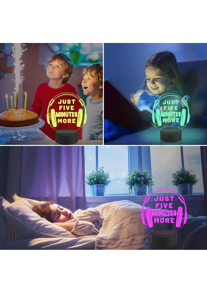 3D Gece Lambası Renk Değişimi Çocuklar LED Gece Lambası Kulaklık 3D Oyun Seti Gece Lambası Gamer Masa Lambası Yatak Odası Odası Dekorasyon Çocuk Süslemeleri (Yurt Dışından) fiyatları