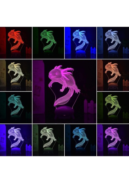 Axolotl 3D Illusion Masa Lambası Axolotl Çocuklar Için LED Gece Işığı, Uzaktan Kumanda 7/16-Renkli USB Yatak Odası Işığı Oda Dekor Işığı, Çocuklar ve Yetişkinler Doğum Günü/noel He (Yurt Dışından) fiyatları
