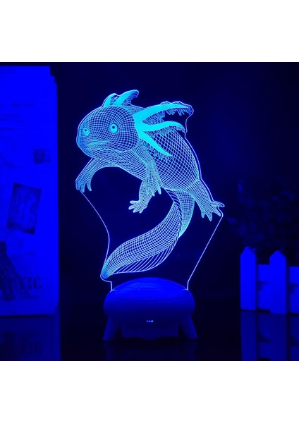 Axolotl 3D Illusion Masa Lambası Axolotl Çocuklar Için LED Gece Işığı, Uzaktan Kumanda 7/16-Renkli USB Yatak Odası Işığı Oda Dekor Işığı, Çocuklar ve Yetişkinler Doğum Günü/noel He (Yurt Dışından) modelleri