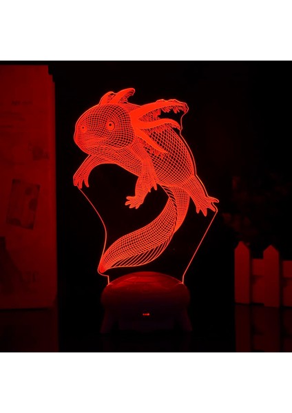 Axolotl 3D Illusion Masa Lambası Axolotl Çocuklar Için LED Gece Işığı, Uzaktan Kumanda 7/16-Renkli USB Yatak Odası Işığı Oda Dekor Işığı, Çocuklar ve Yetişkinler Doğum Günü/noel He (Yurt Dışından) fırsatları