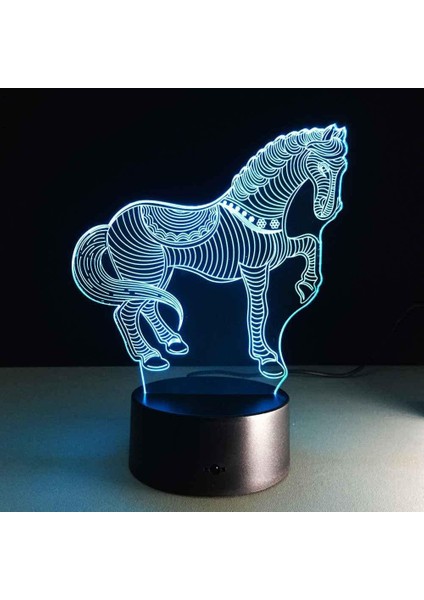 Kız Için Gece Lambaları 3D Optik Hayvan Zebra LED Masa Lambası Dokunmatik Anahtarlı 16 Renk Uzaktan Kumanda Mood Lambası Illusion Lamba Çocuklar Için Tatil Hediyeleri Başucu Yatak (Yurt Dışından)