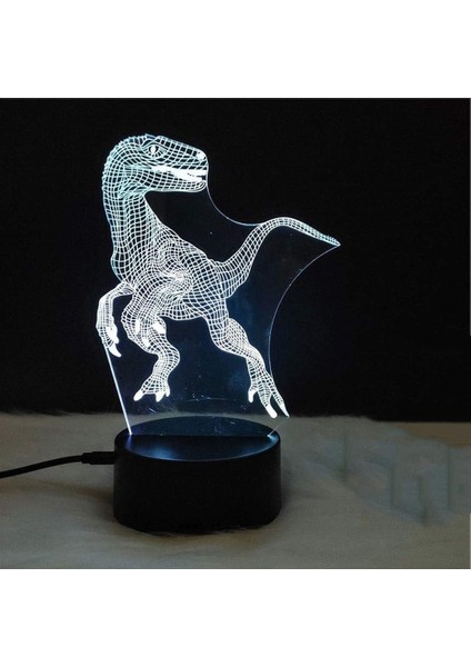 Bebek Gece Lambası 3D Görsel Efekt Lambaları 3D Işık Dinozor Gece Lambası Yedi Renkli Dokunmatik LED Işık Yaratıcı Hediye Küçük Masa Lambası 3D Gece Lambası 3D Illüzyon Lambası Beb (Yurt Dışından)