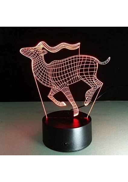 Çocuklar Için 3D Gece Lambası, 3D Orman Hayvanı Açık Geyik Illusion Gece Lambası, Zamanlama Uzaktan Kumandalı Dekor Lambası Yeni Yıl Tatili Çocuklar Için Noel Doğum Günü Hediyeleri (Yurt Dışından)