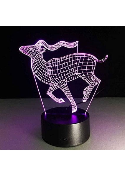Çocuklar Için 3D Gece Lambası, 3D Orman Hayvanı Açık Geyik Illusion Gece Lambası, Zamanlama Uzaktan Kumandalı Dekor Lambası Yeni Yıl Tatili Çocuklar Için Noel Doğum Günü Hediyeleri (Yurt Dışından)
