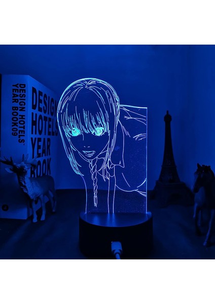 3D LED Gece Lambası Anime Testere Adam Makima Için Yatak Odası Dekoru Çocuklar Için Doğum Günü Hediyesi Manga Testere Adam LED Lamba Başucu (Yurt Dışından) indirimleri