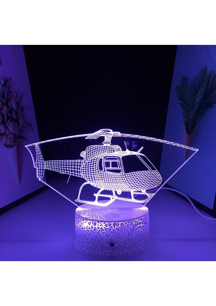 Hava Uçak Modeli 3D Gece Lambası Ev Yatak Odası Masa Dekorasyonu Çocuk Hediyesi Için Helikopter USB Şarj, B-16 Renkli Uzaktan Kumandalı (Yurt Dışından) fırsatları