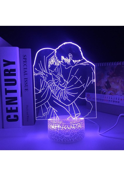 Şafak Anime 3D Gece Lambası Boy Için 16 Renkler Kız Odası Dekor Illusion LED Lamba USB Manga Yona Şekil Uygun Çocuklar Fanlar Noel Hediyeleri (Yurt Dışından)