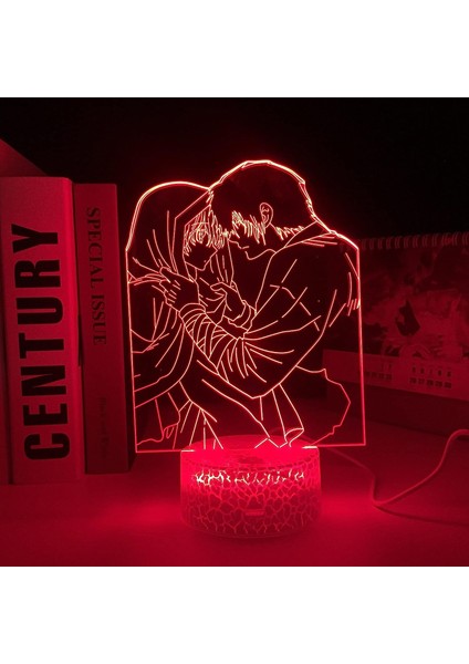 Şafak Anime 3D Gece Lambası Boy Için 16 Renkler Kız Odası Dekor Illusion LED Lamba USB Manga Yona Şekil Uygun Çocuklar Fanlar Noel Hediyeleri (Yurt Dışından)