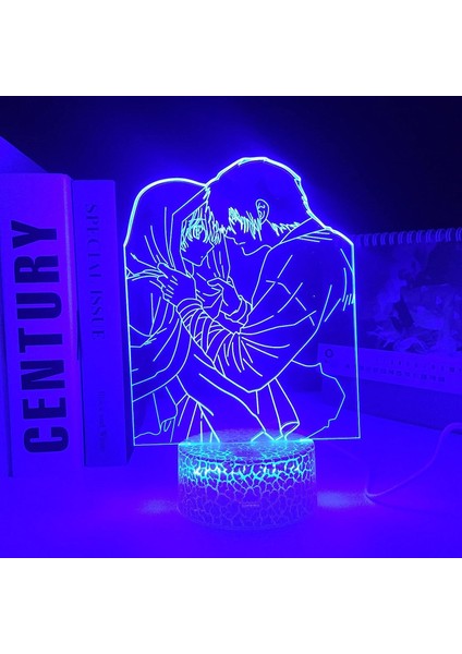 Şafak Anime 3D Gece Lambası Boy Için 16 Renkler Kız Odası Dekor Illusion LED Lamba USB Manga Yona Şekil Uygun Çocuklar Fanlar Noel Hediyeleri (Yurt Dışından)