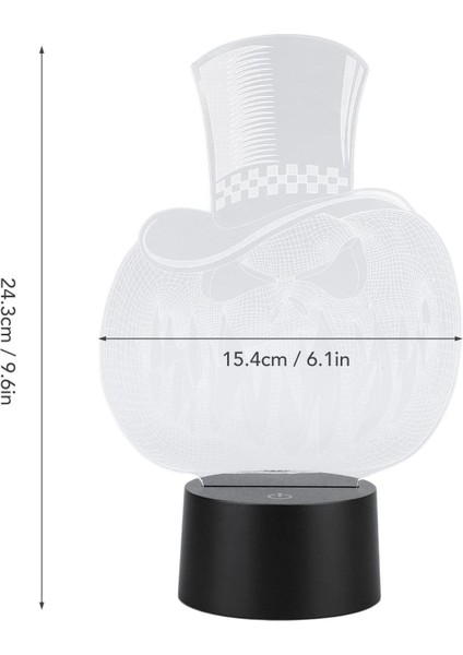 3D Gece Işığı, Akrilik Masa Lambası Geniş Uygulamalar USB Güç Bağlantı Noktası Akıllı Dokunmatik Kabak Yüz Şekli Yatak Odası Için 7 Renk Nefis (Yurt Dışından) fiyatları