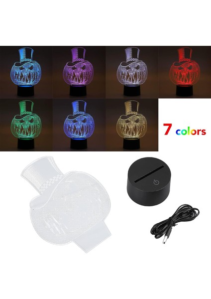 3D Gece Işığı, Akrilik Masa Lambası Geniş Uygulamalar USB Güç Bağlantı Noktası Akıllı Dokunmatik Kabak Yüz Şekli Yatak Odası Için 7 Renk Nefis (Yurt Dışından) indirimleri