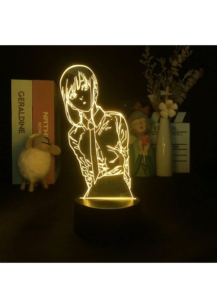 Testere Adam Japon Animesi Manga 3D Gece Lambası Yatak Odası Dekoru Için Sevimli Doğum Günü Hediyesi LED Lamba Çocuk Güzel Mevcut (Yurt Dışından)