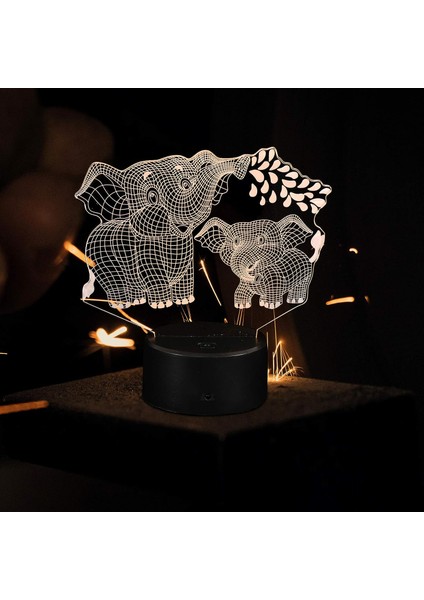 3D Gece Lambası 7 Renk Değiştiren 3D Fil Illüzyon Lambası, Dokunmatik ve Çocuklar Için Doğum Günü Hediyesi Başucu Dekoru (Yurt Dışından) fırsatları